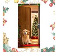 Toile De pour Photos De Noël | 213x91 Cm Décoration Chien Santa Claus | Arrière-Plan Photographique,pour Les Photos De Famille, Les Mariages, Le Nouvel an, Les Vacances d'hiver, Et L'Extérieur