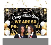 Toile de pour remise de diplôme 2025 | Bannière de remise de diplôme 2025 | Accessoires de photomaton - Bannière de félicitations pour bal de fin d'année, jardin, cour