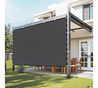 Toile de protection solaire Filet d'ombre Protection visuelle 90% - 305x305cm Jardin Noir - Résistant aux UV et aux intempéries - Idéal pour terrasse ou balcon