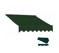 Toile de protection solaire rétractable - 300 x 250 cm - Auvent de rechange imperméable pour balcon/jardin, marché - Vert - 4,9 x 3 m - Idéal pour une protection solaire en plein air