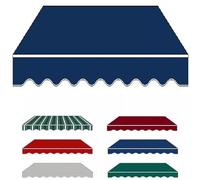 Toile de Rechange 100% imperméable pour auvent rétractable de terrasse - Bâche en Polyester 280 g pour fenêtres, Portes, terrasses et marchés (16 x 10 pi, Bleu)