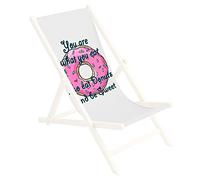 Toile de Rechange 131x44 cm, Tissu De Remplacement De Fauteuil de Plage, Chaise Longue Pliante en Bois Motif Donut You are What You Eat [119]