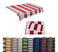 Toile de rechange à rayures pour auvent de terrasse - Toile de rechange pour auvent de jardin, balcon - Housse de protection supérieure (rayures - F6 x 3,5 m)