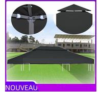 Toile de Rechange Barnum 4x3m - Toit de Chapiteau Design Contemporain - 310g/m² - Noir