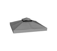 Toile pour tonnelle - Outsunny - 3 x 3 m - 2 niveaux - protection UPF30+ - trous de drainage - gris foncé