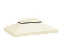 Outsunny Toile pour tonnelle 4 x 3 m à 2 niveaux UPF30+ trous de drainage Crème