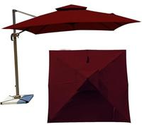Toile De Rechange Carrée pour Parasol Déporté Suspendu 3x3m/2,5x2,5m - Protection Solaire Extérieure Durable pour Tables De Jardin, De Plage Et De Terrasse Claret 3×3M(9.8ft×9.8ft)