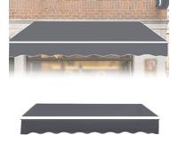 Toile de rechange en polyester imperméable - Housse de pare-soleil rétractable - Pas besoin de besoin - Gris - 5,5 x 2 m - Idéal pour l'extérieur