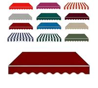 Toile de rechange imperméable 280 g/m² pour auvent de terrasse, auvent d'extérieur avec cantonnière, toile rouge, 4 x 3 m, pour cour, terrasse et balcon