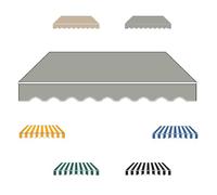 Toile de rechange imperméable avec cantonnière - 3,5 x 3 m - Gris - Pour balcon, auvent durable, protection UV, facile à installer (4 x 3 m)