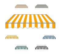 Toile de rechange imperméable avec cantonnière 3,5 x 3 m, pare-soleil et couverture imperméable pour balcon (orange, 2 x 1,5 m) - Matériau d'auvent extérieur