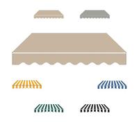 Toile de rechange imperméable avec cantonnière 3,5 x 3 m, pare-soleil et housse résistante aux intempéries pour auvent de balcon (camel, 4,5 x 3,5 m)