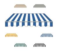 Toile de rechange imperméable avec cantonnière - 3,5 x 3 m - Pour balcon, pare-soleil et extérieur - Résistant aux intempéries - Bleu - 3 x 2,5 m