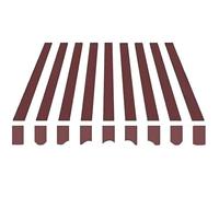 Toile de rechange imperméable et résistante aux UV en polyester avec motif à rayures pour extérieur, 6 x 3 m (marron)