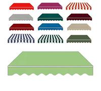 Toile de rechange imperméable et rétractable 280 g/㎡ avec cantonnière, toile d'extérieur pour cour, terrasse et balcon (vert clair, 4,9 x 1,5 m)
