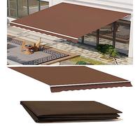 Toile de rechange imperméable et rétractable pour auvent de patio - 6 x 3 m, marron, pour terrasse, restaurant, véhicule récréatif, housse en polyester 280 g