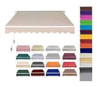 Toile de rechange imperméable et rétractable pour auvent de terrasse - 7 x 1,5 m - Pour cour et balcon, abat-jour en polyester durable, cadre non inclus, protection UV