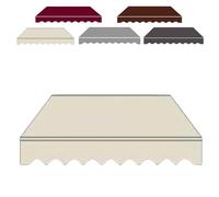 Toile de rechange imperméable et rétractable pour auvent - Toile durable avec cantonnière pour porte et fenêtre - Solution pare-soleil - Beige - 400 x 150 cm