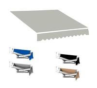 Toile de rechange imperméable et rétractable pour tentes, terrasses et auvents d'extérieur - Protection UV et installation facile - Gris - 4 x 3 m