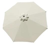 Toile de rechange imperméable et robuste pour parasol de 3 m à 3 m - Tissu à 6/8 baleines pour terrasse, plage, piscine, parasol cantilever - Couverture d'extérieur (blanc, 300 cm, 8 baleines)