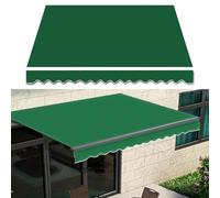 Toile de rechange imperméable pour auvent de terrasse électrique rétractable - 100 % polyester - 300 g - avec cantonnière - 7 x 1,5 m - Vert - Parfait pour ombrage extérieur