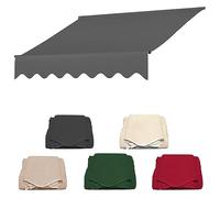 Toile de rechange imperméable pour auvent d'extérieur rétractable - Multi-usage - Gris - Taille 4 m - Pour protection solaire