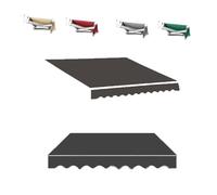 Toile de rechange imperméable pour auvents rétractables pour terrasse, porche et fenêtre, 6 x 2,5 m, gris