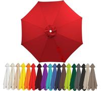 Toile De Rechange Imperméable pour Parasol De Terrasse à 6/8 Baleines, Résistante Aux UV, en Toile Durable pour Parasols De Table De Marché Bright Red 8.8FT 8-Ribs