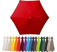 Toile De Rechange Imperméable pour Parasol De Terrasse à 6/8 Baleines, Résistante Aux UV, en Toile Durable pour Parasols De Table De Marché Bright Red 6.6FT 6-Ribs