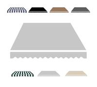 Toile de rechange manuelle pour auvent extérieur, 2 m5 m, housse rétractable et durable pour balcon, gris clair, 300 x 200 cm, pour terrasse et terrasse