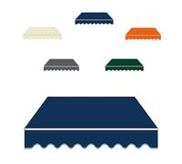 Toile de rechange manuelle pour auvent extérieur - 4 m/4,5 m - Toile bleue - Pour fenêtres, pince rétractable - 5 x 3 m