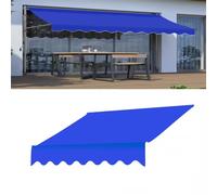 Toile de rechange manuelle rétractable - Imperméable et anti-UV - 100 % polyester - Bleu - 235 cm - Pour abri de terrasse extérieur