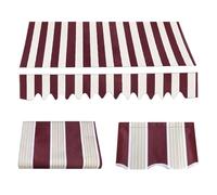 Toile de rechange manuelle rétractable pour tonnelle, en polyester imperméable et résistant aux UV - Rayures rouges - Multicolore - 4,5 x