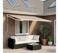 Toile de Rechange pour auvent Beige en Polyester 400 × 300 cm avec Valance, résistante aux UV et intempéries, idéale pour terrasse, Jardin, Balcon, pergola, Protection Contre Soleil et Pluie