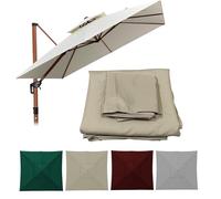 Toile De Rechange Pour Auvent Carré 8 Baleines, Pare-soleil Imperméable Bâche Tissu De Remplacement Pour Parasol Terrasse Jardin Piscine Dessus De Parapluie, Housse En Polyeste(Khaki,2.5x2.5m)