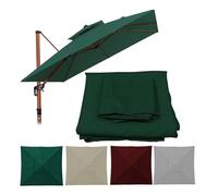 Toile De Rechange Pour Auvent Carré 8 Baleines, Pare-soleil Imperméable Bâche Tissu De Remplacement Pour Parasol Terrasse Jardin Piscine Dessus De Parapluie, Housse En Polyeste(Dark-Green,3x3m)