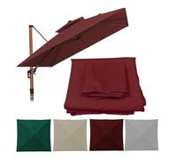 Toile De Rechange Pour Auvent Carré 8 Baleines, Pare-soleil Imperméable Bâche Tissu De Remplacement Pour Parasol Terrasse Jardin Piscine Dessus De Parapluie, Housse En Polyeste(Dark-Red,2.5x2.5m)