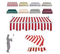 Toile de rechange pour auvent de balcon résistant à l'eau - Couverture résistante aux UV avec cantonnière - Protection solaire - Rouge - 3,6 x 2,5 m