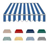 Toile de rechange pour auvent de jardin, balcon - 3 x 2 m - Bleu et blanc - 4 x 3 m