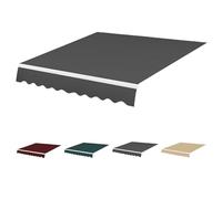 Toile de Rechange pour auvent de Patio rétractable Manuel, en Polyester, pour extérieur, avec Protection Solaire renforcée et imperméable (Dimensions : 4,88 m x 2,50 m, Couleur : Gris foncé)