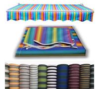 Toile de rechange pour auvent de terrasse - Housse d'ombrage à rayures pour balcon de jardin, 5 x 2,5 m, abri en toile pour ombrage extérieur et protection UV