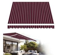 Toile de rechange pour auvent de terrasse - Imperméable - 100 % polyester - 300 g/m² - Protection UV - Rayures bordeaux - Dimensions : 6 x 2,5 m