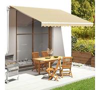 Toile de rechange pour auvent d'extérieur de 4 x 3,5 m, résistant aux UV, idéal pour terrasse, jardin et terrasse, jaune et blanc