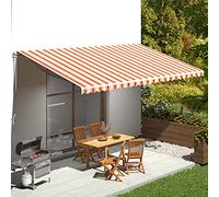 Toile de rechange pour auvent d'extérieur - Jaune et orange - 6 x 3,5 m - Résistant aux UV - Idéal pour terrasse et jardin