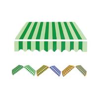 Toile de rechange pour auvent rétractable - 250 x 150 cm, 250 x 200 cm, 300 x 250 cm, 400 x 300 cm, pour terrasse avec cantonnière (rayures 5, 400 x 200 cm), durable et résistant aux UV