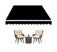 Toile de rechange pour auvent rétractable - 300 x 150 cm - Tissu en polyester imperméable - Pour terrasse, balcon, magasin, abri - Protection UV (noir, 2 m, 5 m réglable)