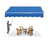 Toile de rechange pour auvent rétractable de 6 x 2 m, toile résistante aux UV - 4,5 x 3,5 m - Bleu