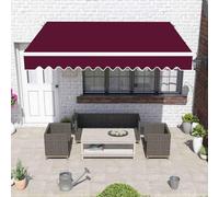 Toile de rechange pour auvent rétractable d'extérieur gris, pour balcon, terrasse, jardin, 4 x 3 m - Cadre non inclus, matériau résistant aux intempéries