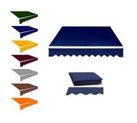 Toile de rechange pour auvent rétractable en polyester imperméable et durable pour balcon - 350 x 300 cm - Bleu