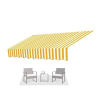 Toile de rechange pour auvent rétractable - Tissu à rayures jaunes - 5 x 1,5 m - Pour balcon, terrasse et jardin